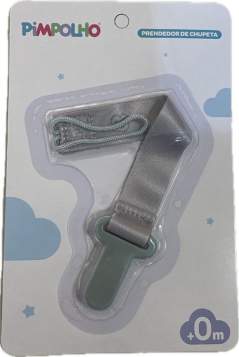 Prendedor De Chupeta Liso Cinza - Pimpolho