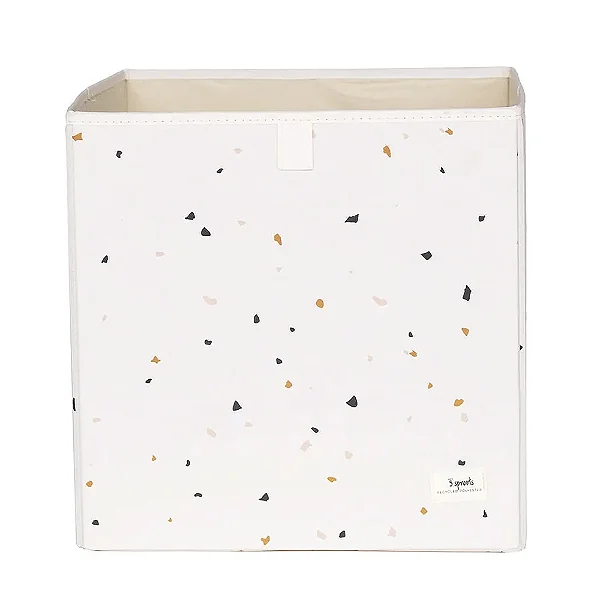 Cesto Organizador Quadrado Reciclado Terrazzo Granilite Creme - 3 Sprouts