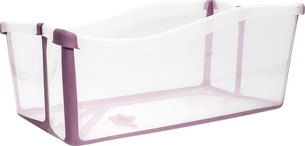 Banheira Portátil Dobrável Transparente Rosa - Clingo