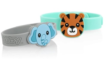 Pulseira Infantil Fora Mosquito Com Oléo De Citronela - Tigre/ Elefante