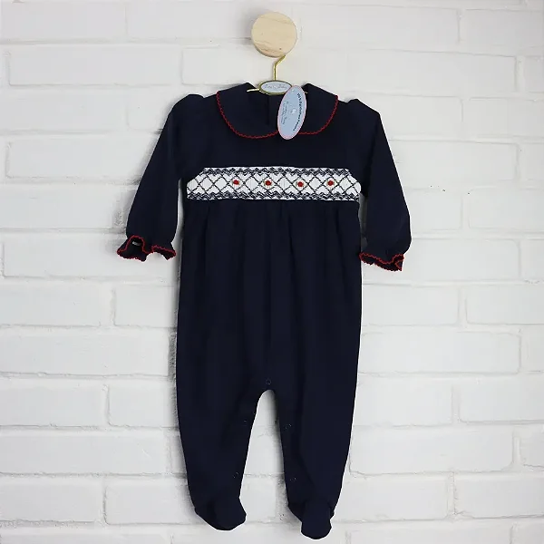 Macacão Smock Azul Marinho Pima