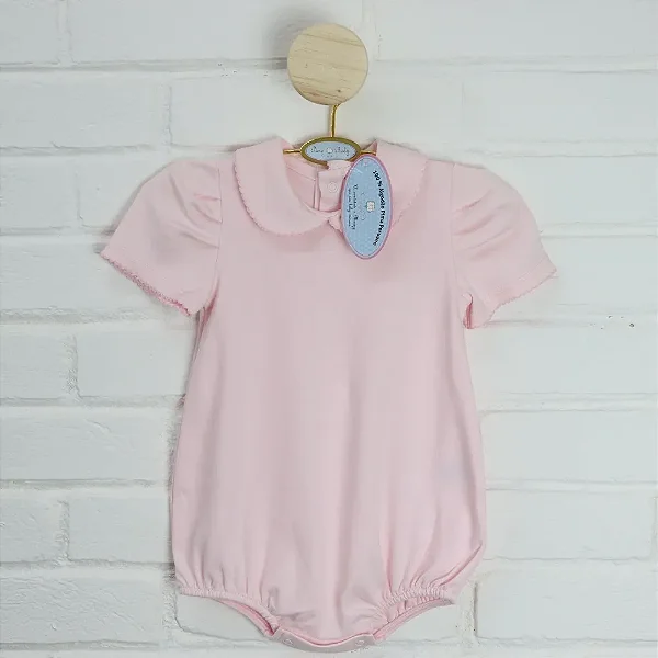 Macaquinho Body Manga Longa Pima - Rosa Bebe