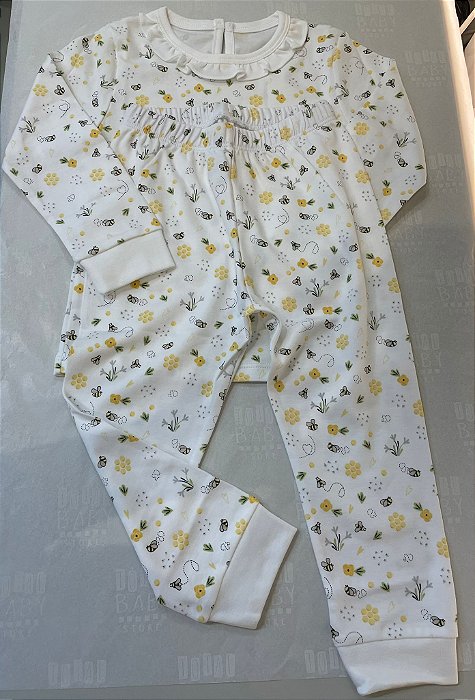 Conjunto Pima Com Botão Abelhas