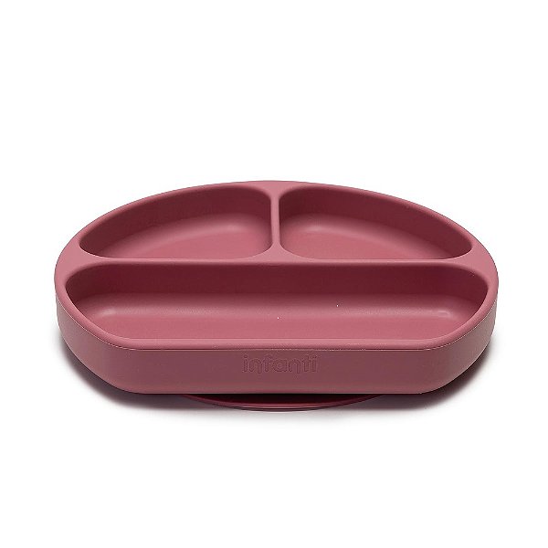 Prato Em Silicone Com Divisórias Infanti Rosa