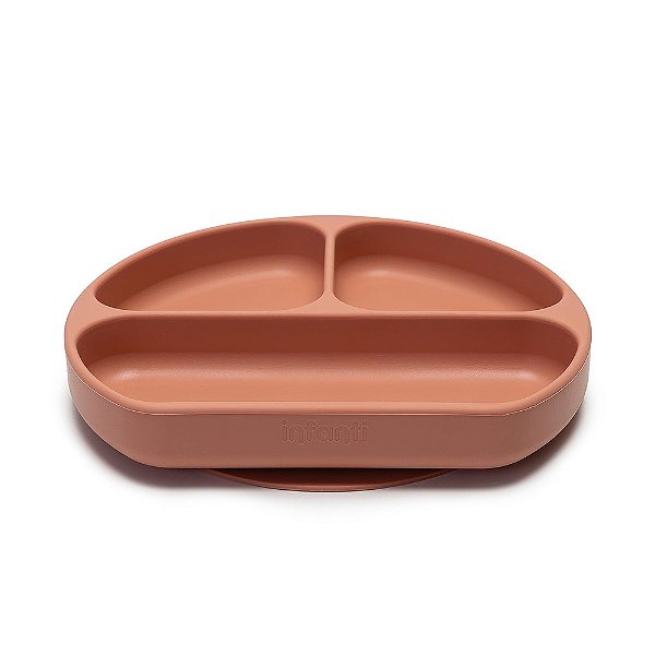 Prato Em Silicone Com Divisórias Infanti Terracota