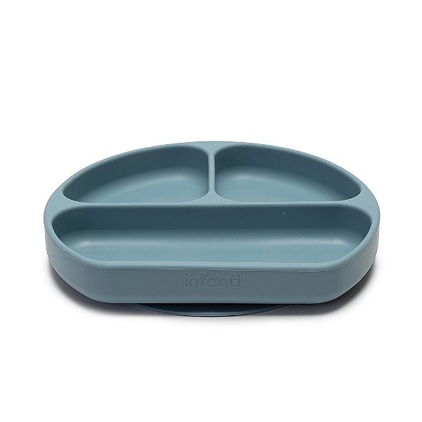 Prato Em Silicone Com Divisórias Infanti Azul