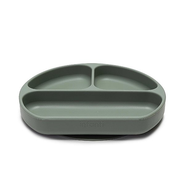Prato Em Silicone Com Divisórias Infanti Verde