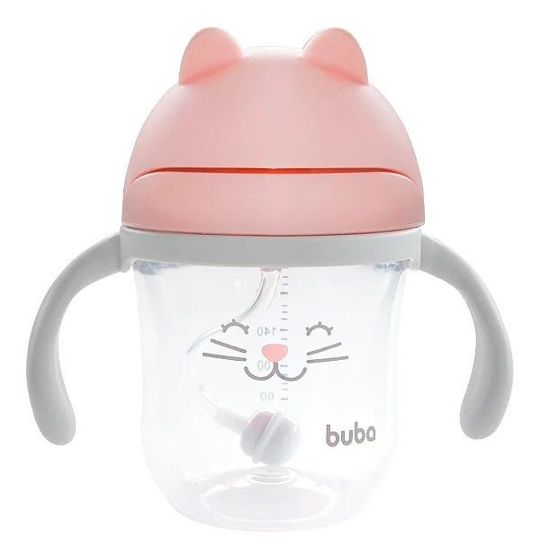 Copo Canudo com Dispositivo Gatinho Rosa - Buba