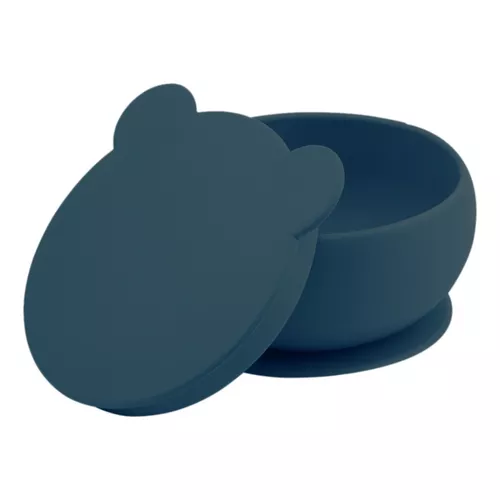 Bowl em Silicone com Sucção e Tampa Deep Blue - Minikoioi