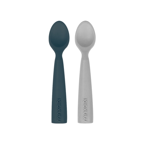 Colheres em Silicone Scooper Deep Blue/Grey - Minikoioi