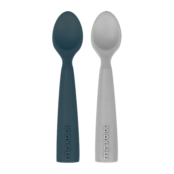 Colheres em Silicone Scooper Mineral Blue/Grey - Minikoioi