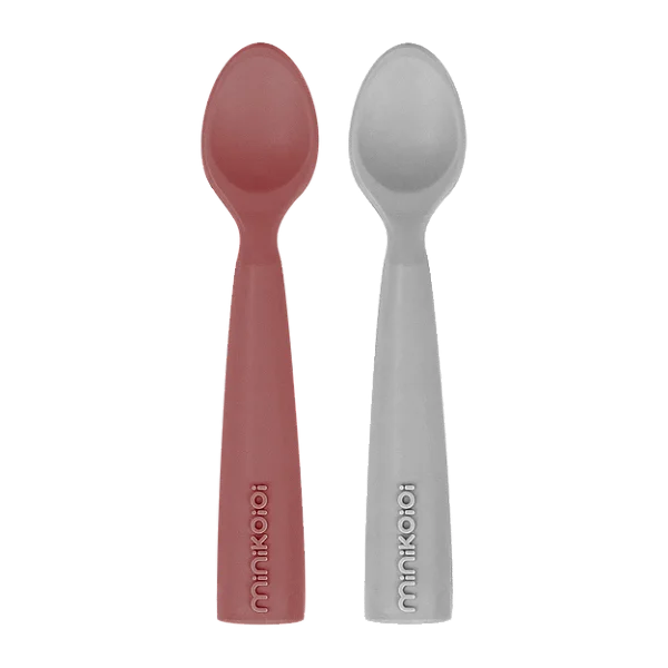 Colheres em Silicone Scooper Velvet Rose/Powder Grey - Minikoioi