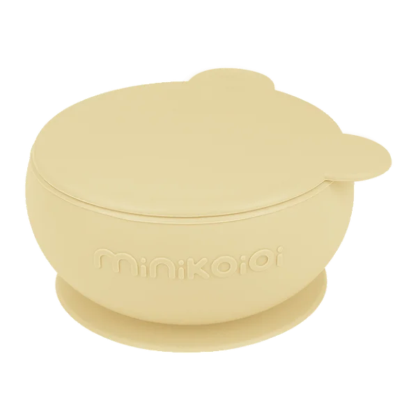 Bowl em Silicone com Sucção e Tampa Mellow Yellow - Minikoioi