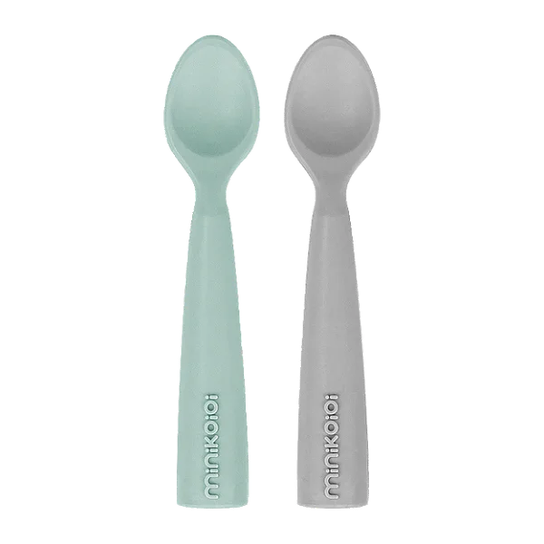 Colheres em Silicone Scooper River Green/Powder Grey - Minikoioi