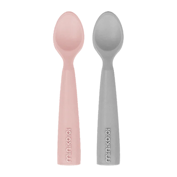 Colheres em Silicone Scooper Pinky Pink/ Powder Grey - Minikoioi