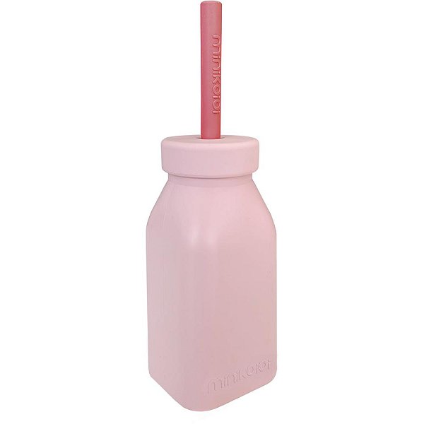 Garrafa com Canudo Rosa e Rose - Minikoioi