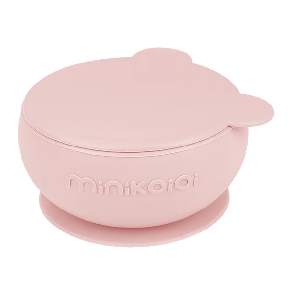 Bowl em Silicone com Sucção e Tampa Pinky Pink - Minikoioi