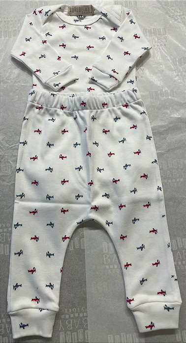 Conjunto Canelado Body E Calça Avião