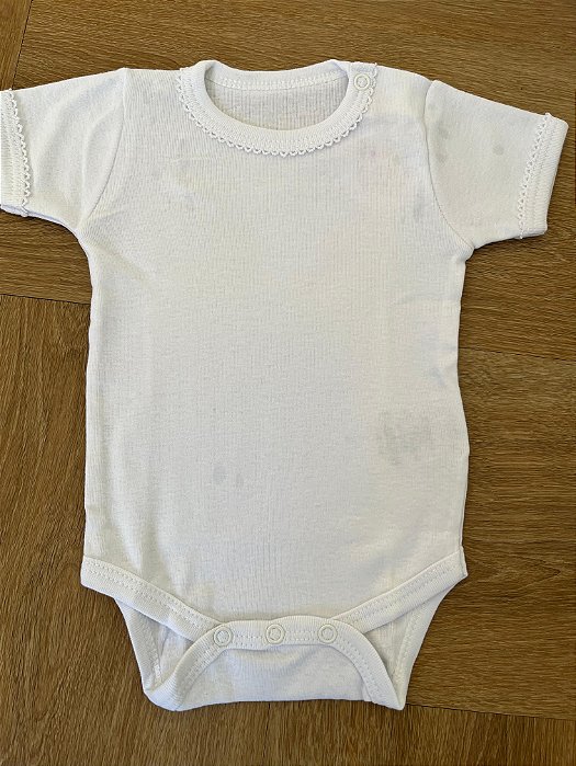Body Manga Curta Branco Gola Picueta Branco