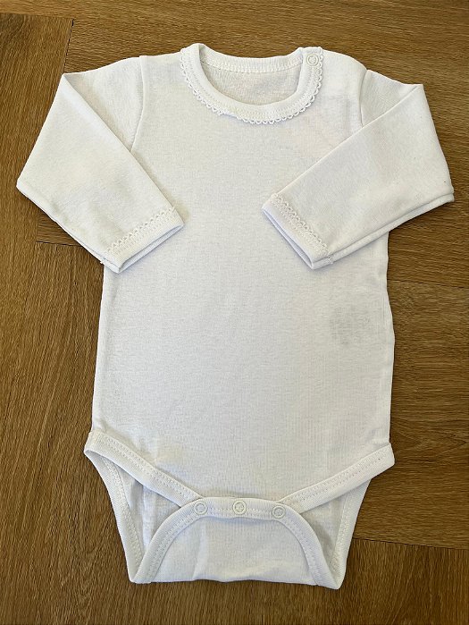 Body Manga Curta Branco Gola Picueta Branco