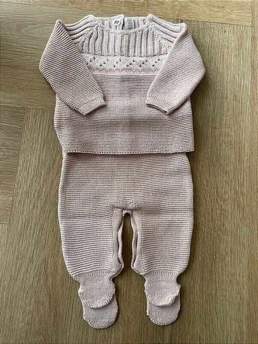 Conjunto Tricô Rose Bordado