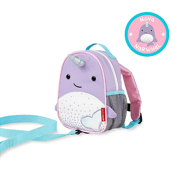 Mini Mochila Infantil Zoo Baleia Na Rval Com Alça De Segurança - Skip Hop