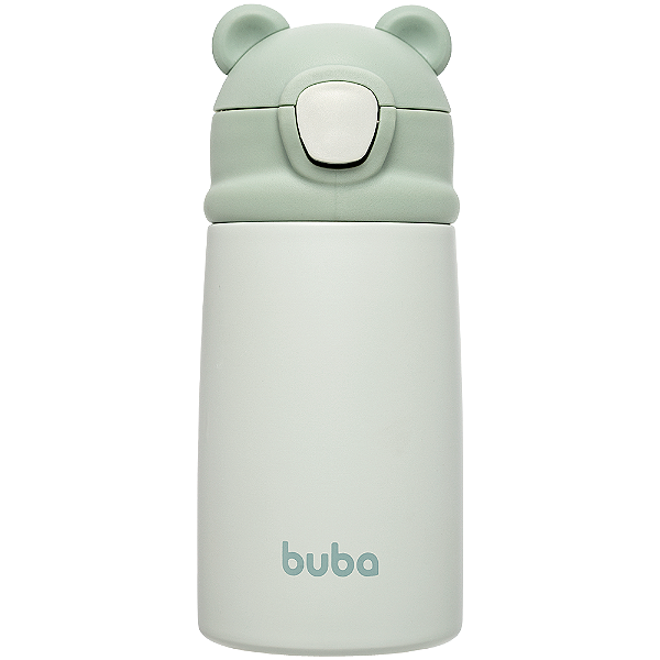 Garrafa Termica Parede Dupla Ursinho Verde - Buba