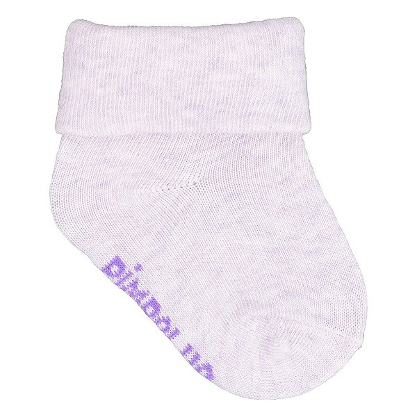 Meia Lisa 00-15 Feminino Lilás com Vira - Pimpolho