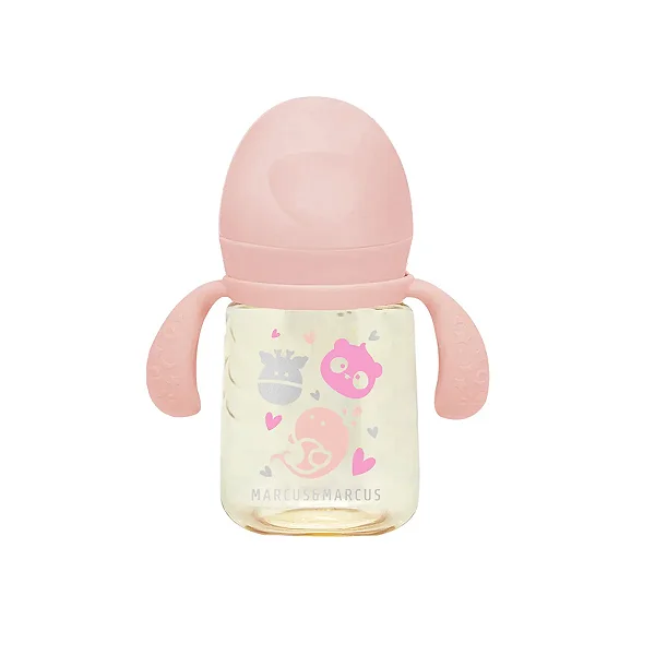 Copo Treinamento de Transição com Bico em Silicone Rosa  180ml - Marcus & Marcus