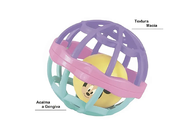 Brinquedo Chocalho Bola Minnie - Yestoys