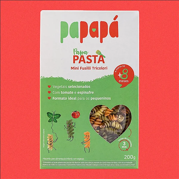 PapaPasta Mini Fusilli Tricolori 200g - Papapá