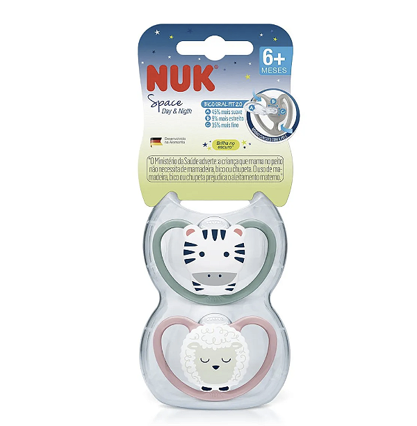 Kit com 2 Chupetas Space Girl 6+ - Nuk