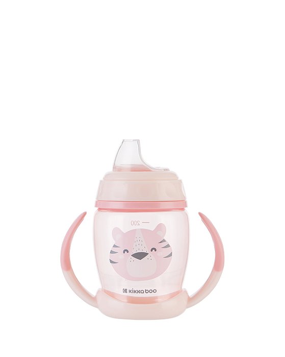 Copo com Bico de Silicone 200ml Happy Face Pink - Kikkaboo