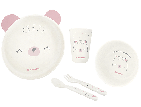 Kit de Refeição Bear With Me Pink- Kikkaboo