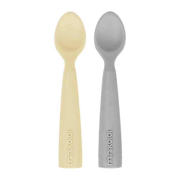 Colheres em Silicone Scooper Mellow Yellow/Powder Grey - Minikoioi