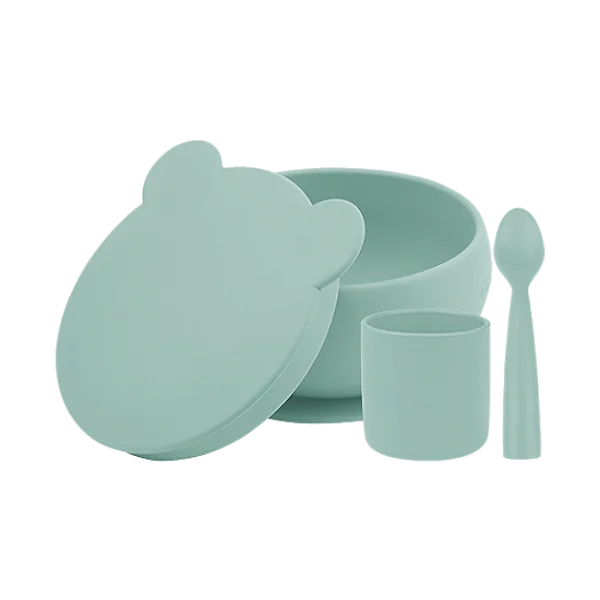 Conjunto de Alimentação em Silicone BLW Set I River Green - Minikoioi
