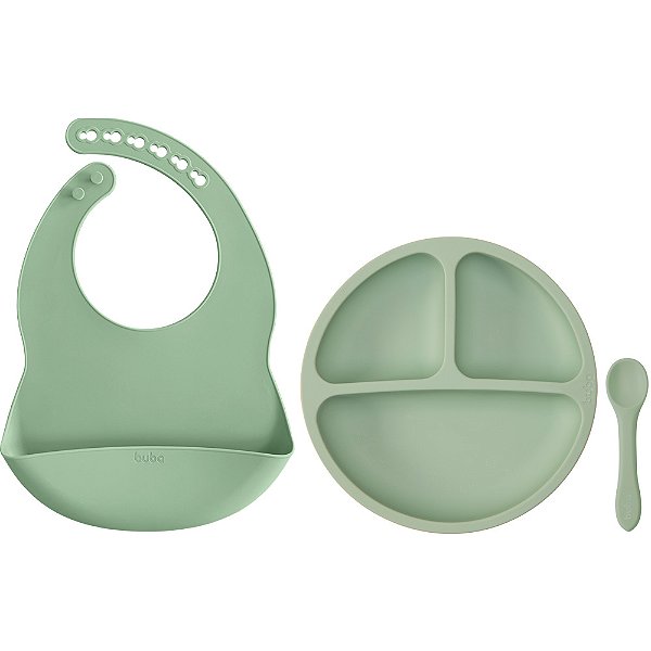 Kit de Refeição em Silicone Verde - Buba