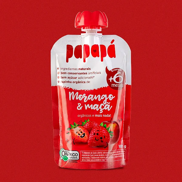 Papinha Orgânica de Maçã e Morango 100g - Papapá