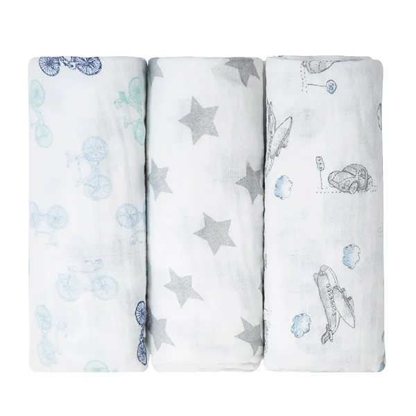 Cueiro Swaddle Soft Estampado 80cm x 80cm (3un) Fusca - Papi