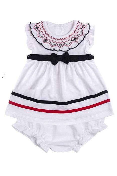 Conjunto Vestido Marina Manga Curta Pima Peruano