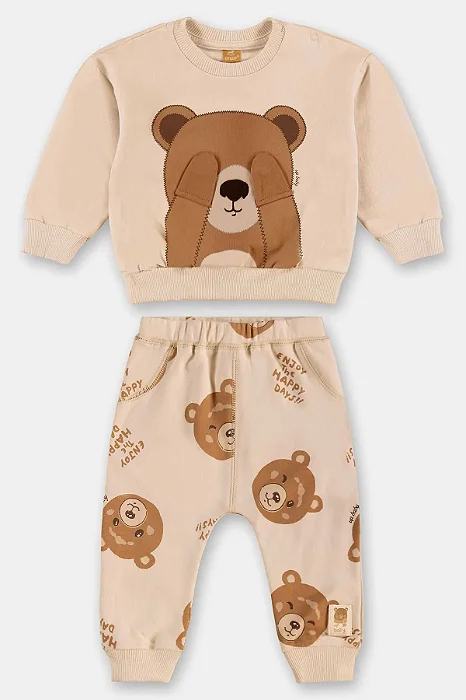 Conjunto de Ursinho com Blusão e Calça