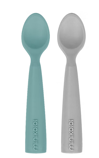 Colheres em Silicone Scooper River Green/Powder Grey - Minikoioi