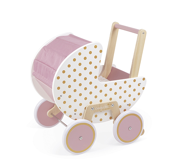 Carrinho de Boneca de Madeira - Candy Chic
