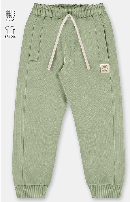 Calça em Moletom Linho Verde