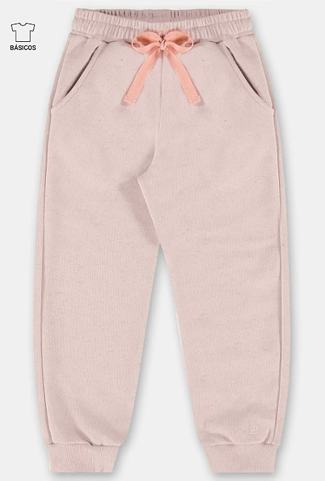 Calça em Moletom Linho Rosa Nuvem