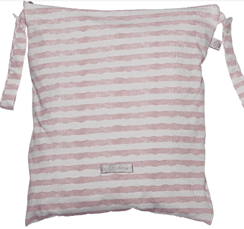 Saco de Roupa Suja Listrado Rose e Off White