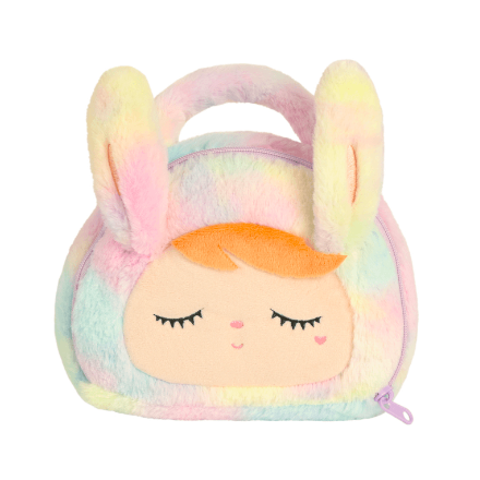 Bolsa Metoo Plush Coelha Arco-Íris Com Alça De Mão
