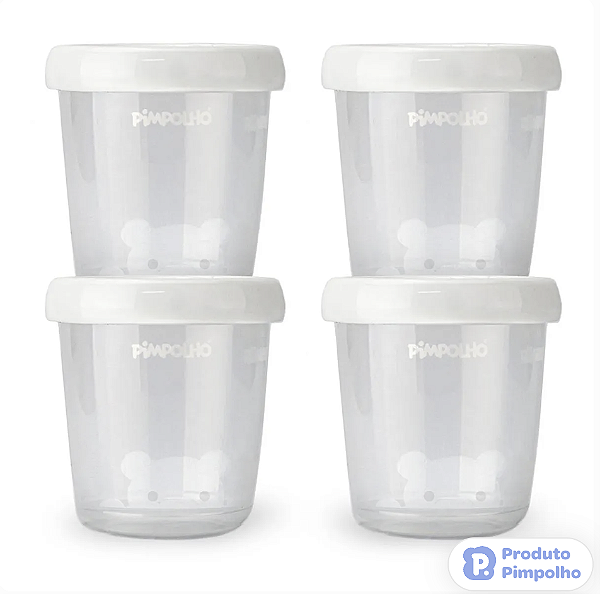 Pote para Leite Materno c/ 4 Unidades Branco - Pimpolho