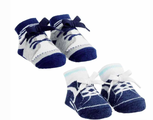 Kit Meia festinha com 2 Pares Azul e Branco
