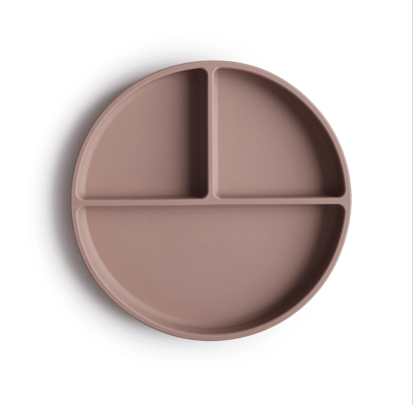 Prato de Silicone com Divisórias e Ventosa Rose Mushie